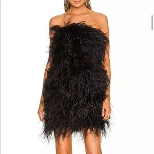 🎉New Arrival Lux Fashion Authentic Ostrich Feather Strapless Dress